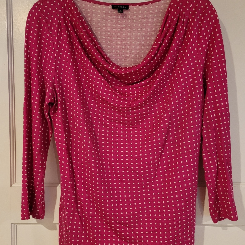 Talbots Pink Polka Dot Top